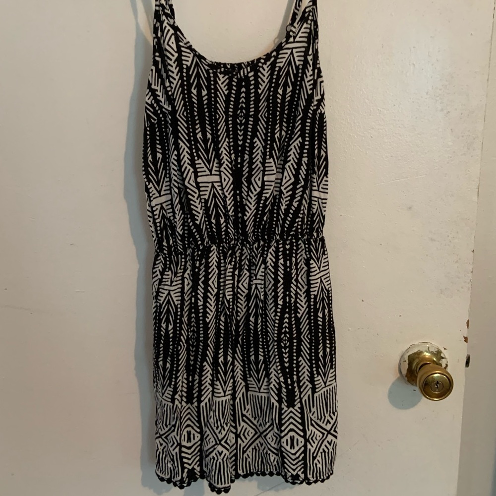 Black & white tank romper
